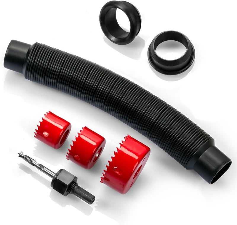 XCWT Rain Barrel Hose Connector Kit Link 2 Rain Water Barrels to Store More Rainwater for Home Garden Outdoor Chores, With Hole Saw and Gaskets - Image 1